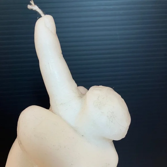 Ashley Longshore Art CANDLE of Her Hand Giving the Finger F*** You RARE Artist